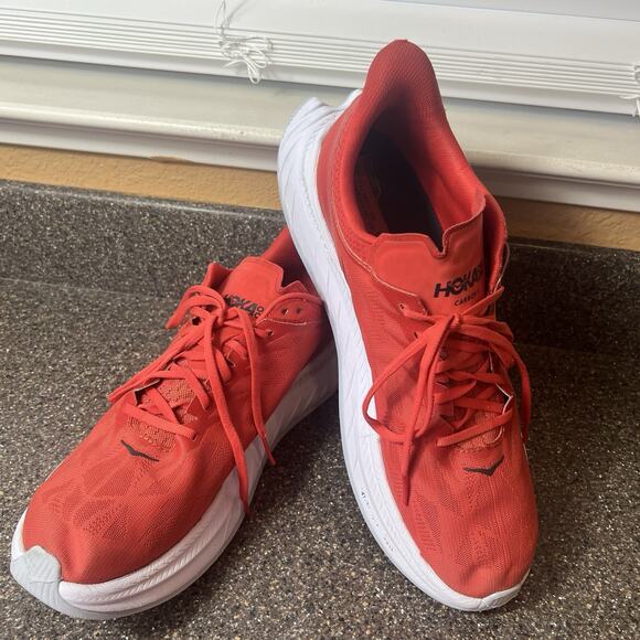 Hoka One One Carbon X 2 Shoe Men 13D Running Lightweight Athletic Trainer Orange - Picture 2 of 11